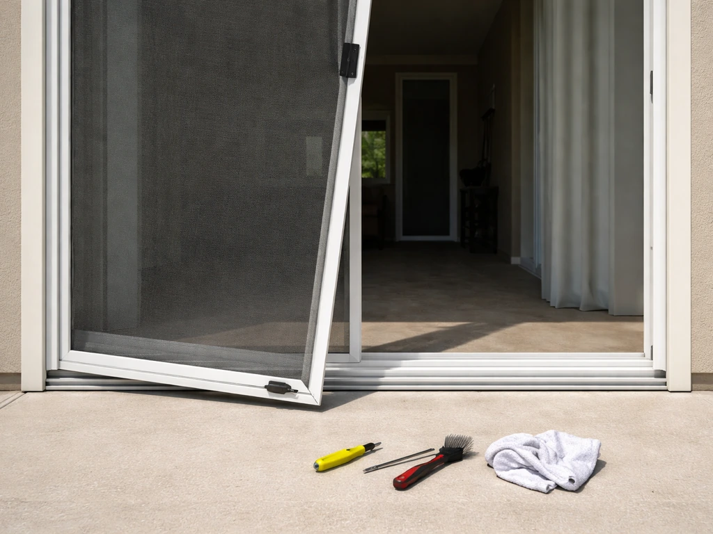 How to Put a Patio Screen Door Back on Track